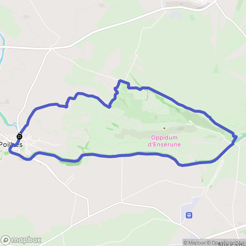 Poilhes : carte du parcours de randonnée - France