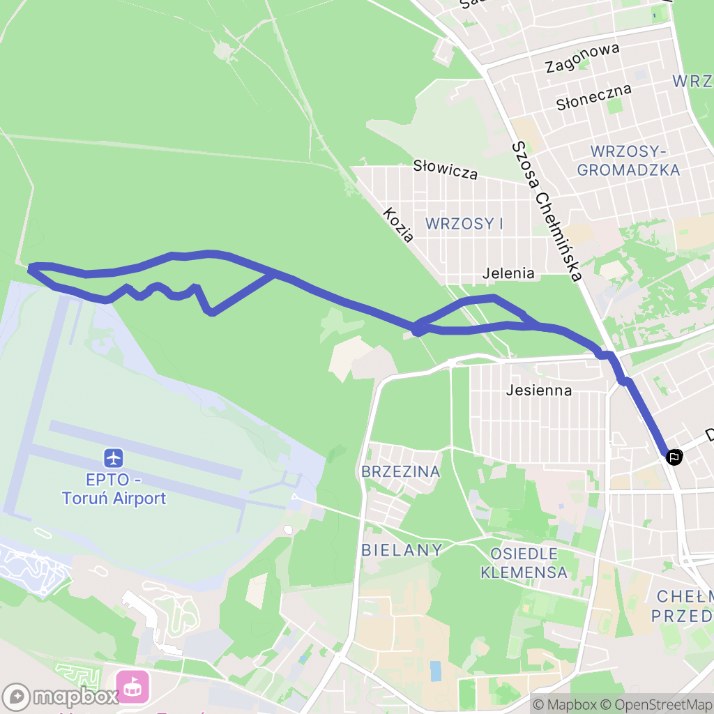 Toruń: mapa trasy - Poland