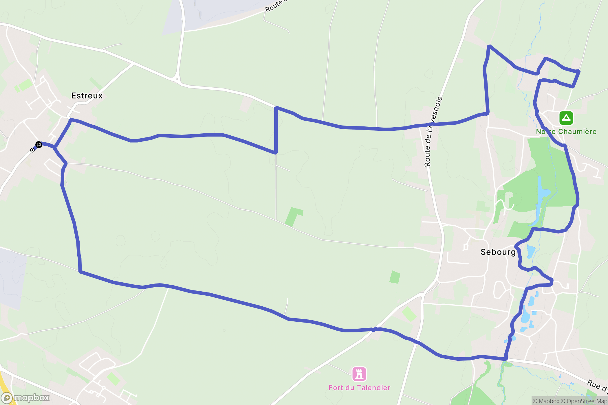 Estreux : carte du parcours de randonnée - France