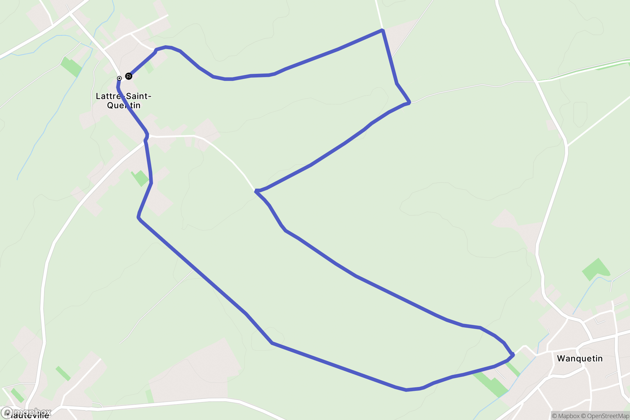 Lattre-Saint-Quentin : carte du parcours de randonnée - France