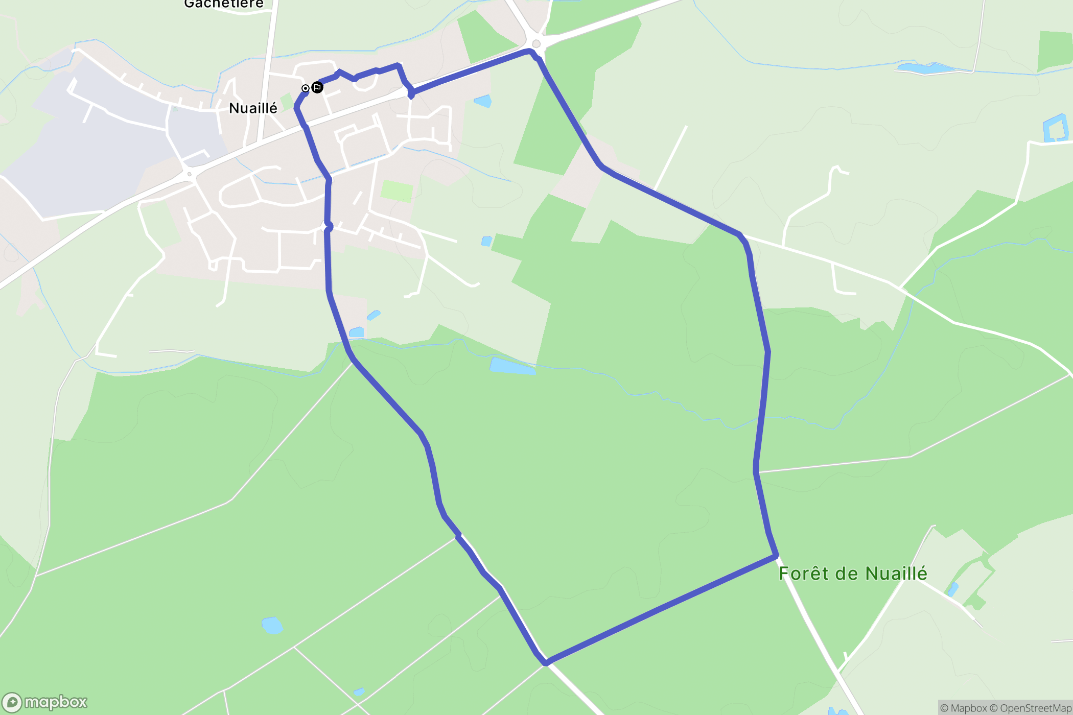 Nuaillé : carte du parcours de randonnée - France