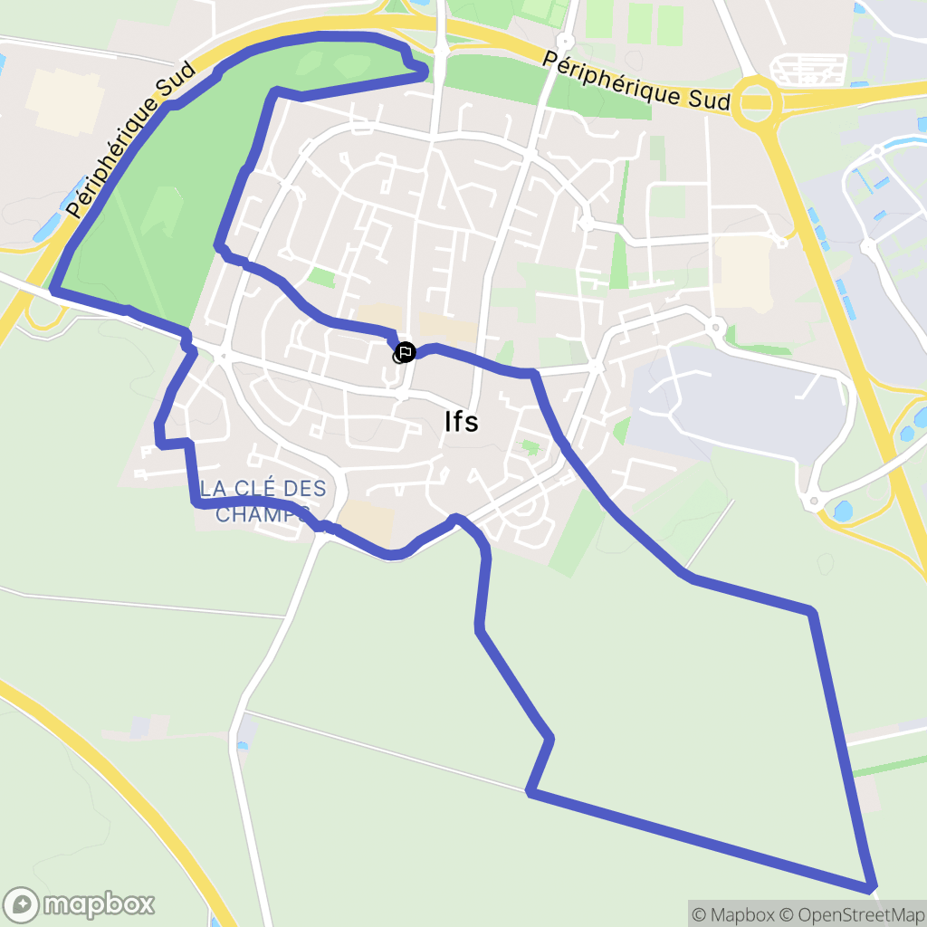 Ifs : carte du parcours de randonnée - France