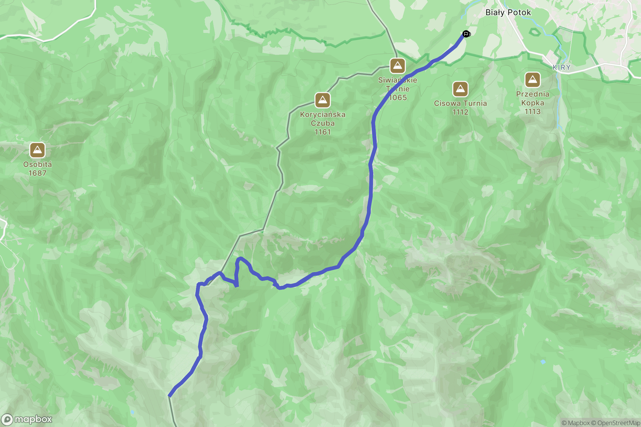 Kościelisko: mapa trasy - Poland