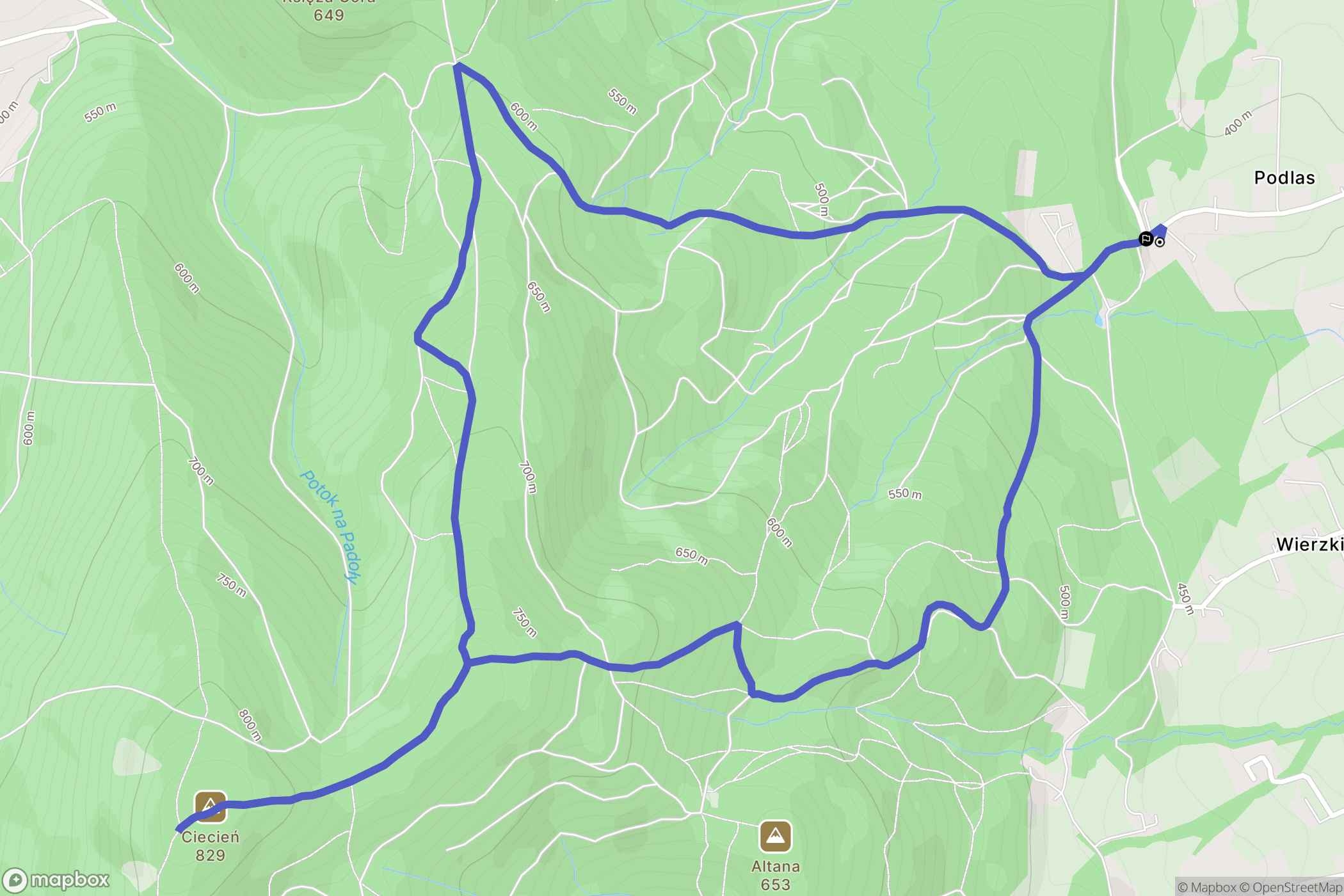 Pogorzany: mapa trasy - Poland