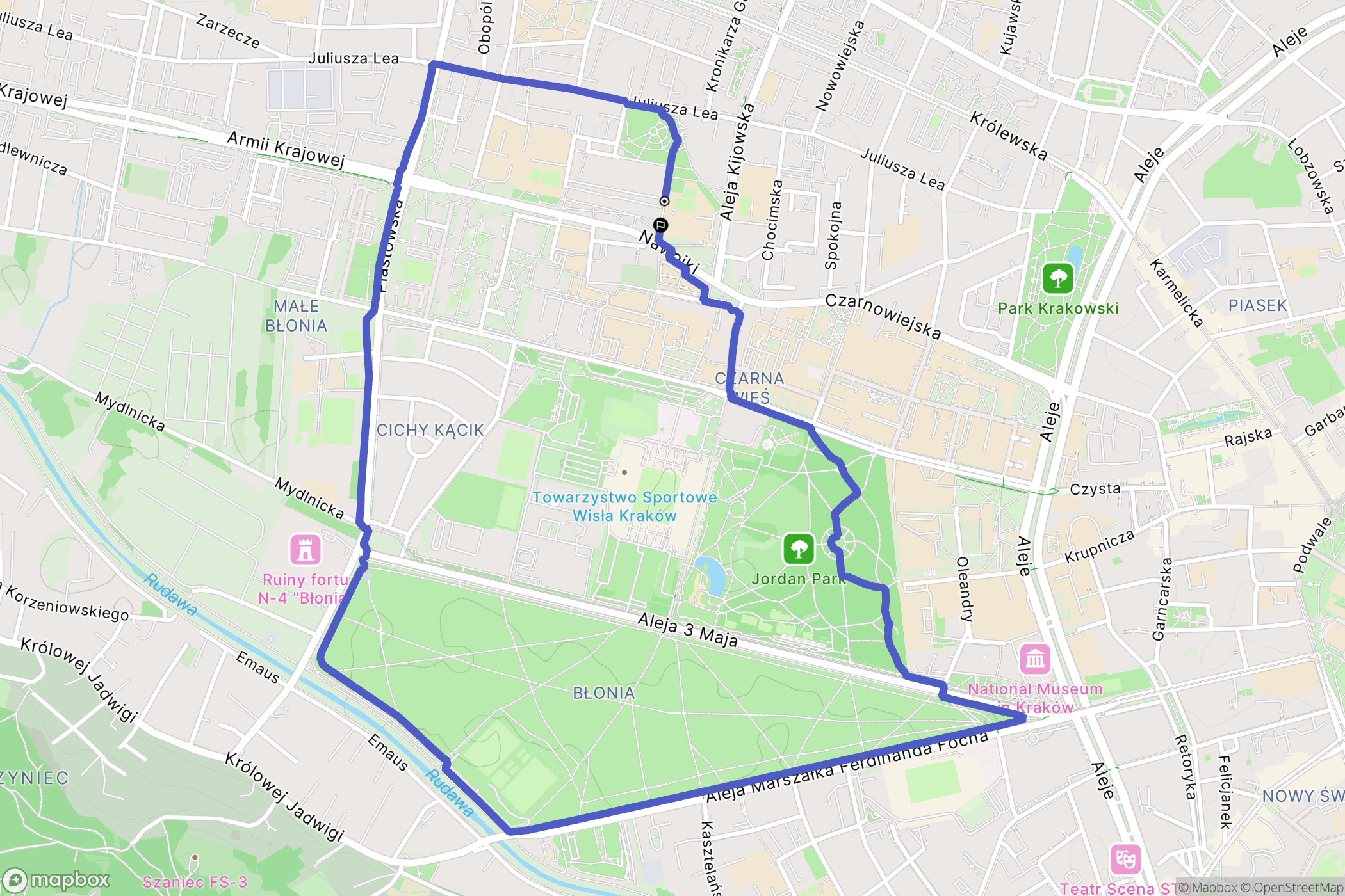 Kraków: mapa trasy - Poland