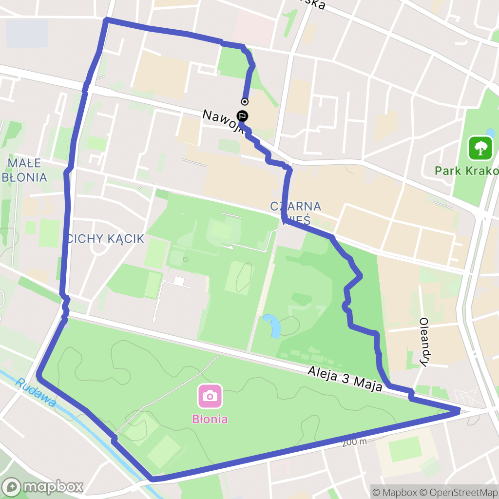 Kraków: mapa trasy - Poland