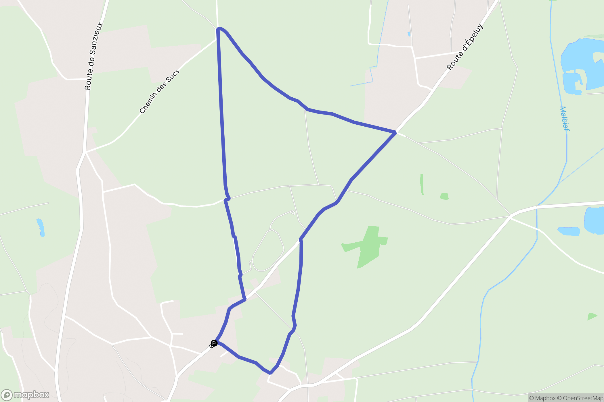 Sury-le-Comtal : carte du parcours de randonnée - France