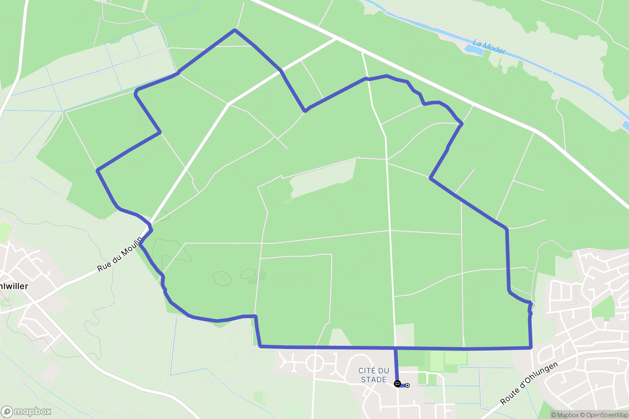 Ohlungen : carte du parcours de randonnée - France