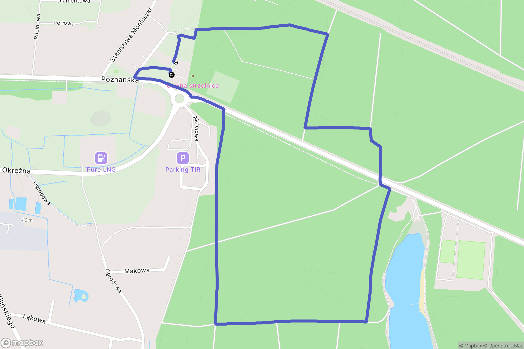 Rzepin: mapa trasy - Poland