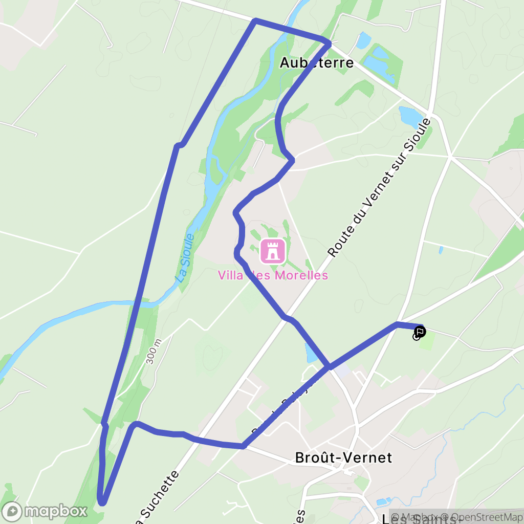 Broût-Vernet : carte du parcours de randonnée - France