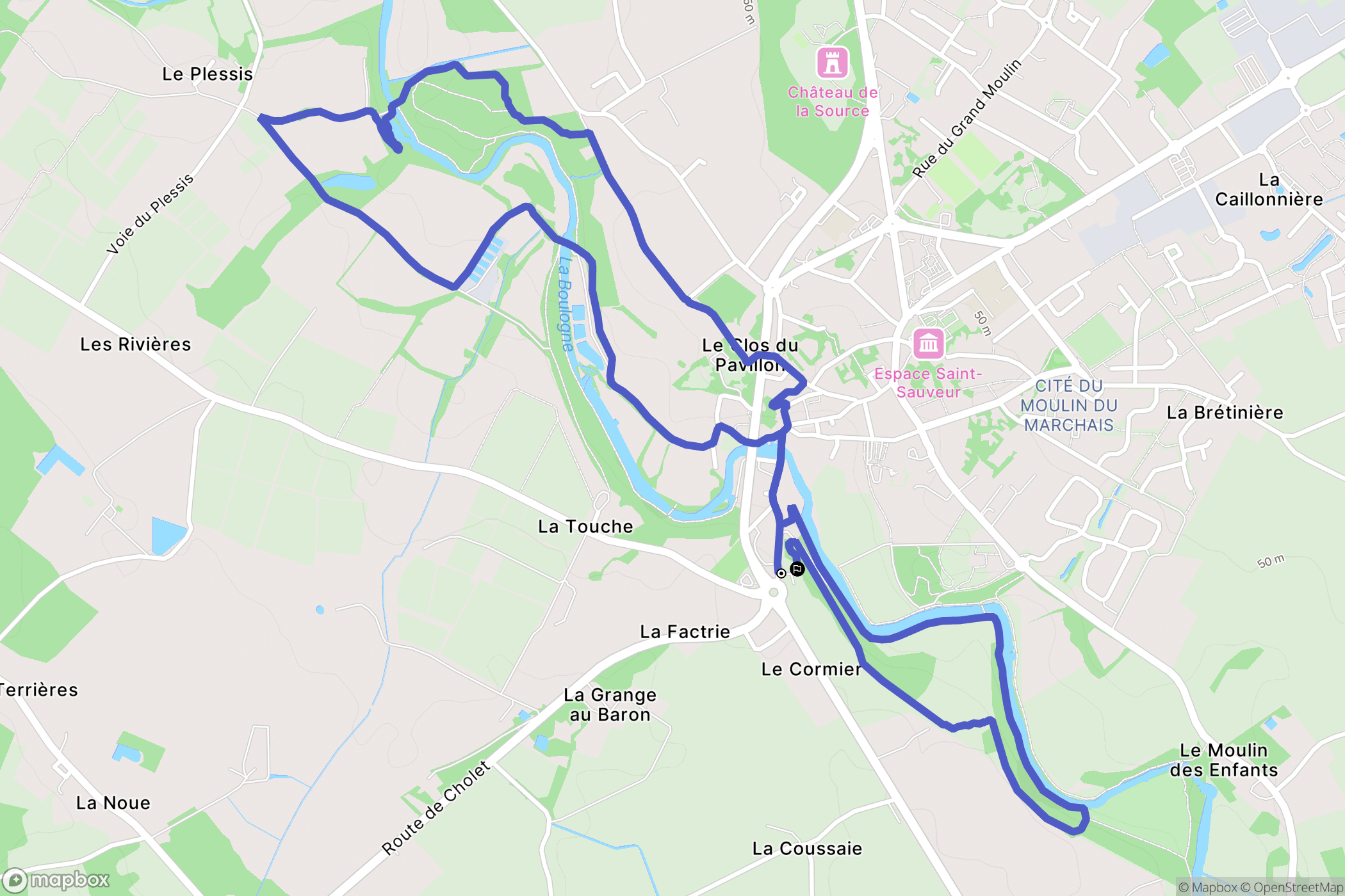 Rocheservière : carte du parcours de randonnée - France
