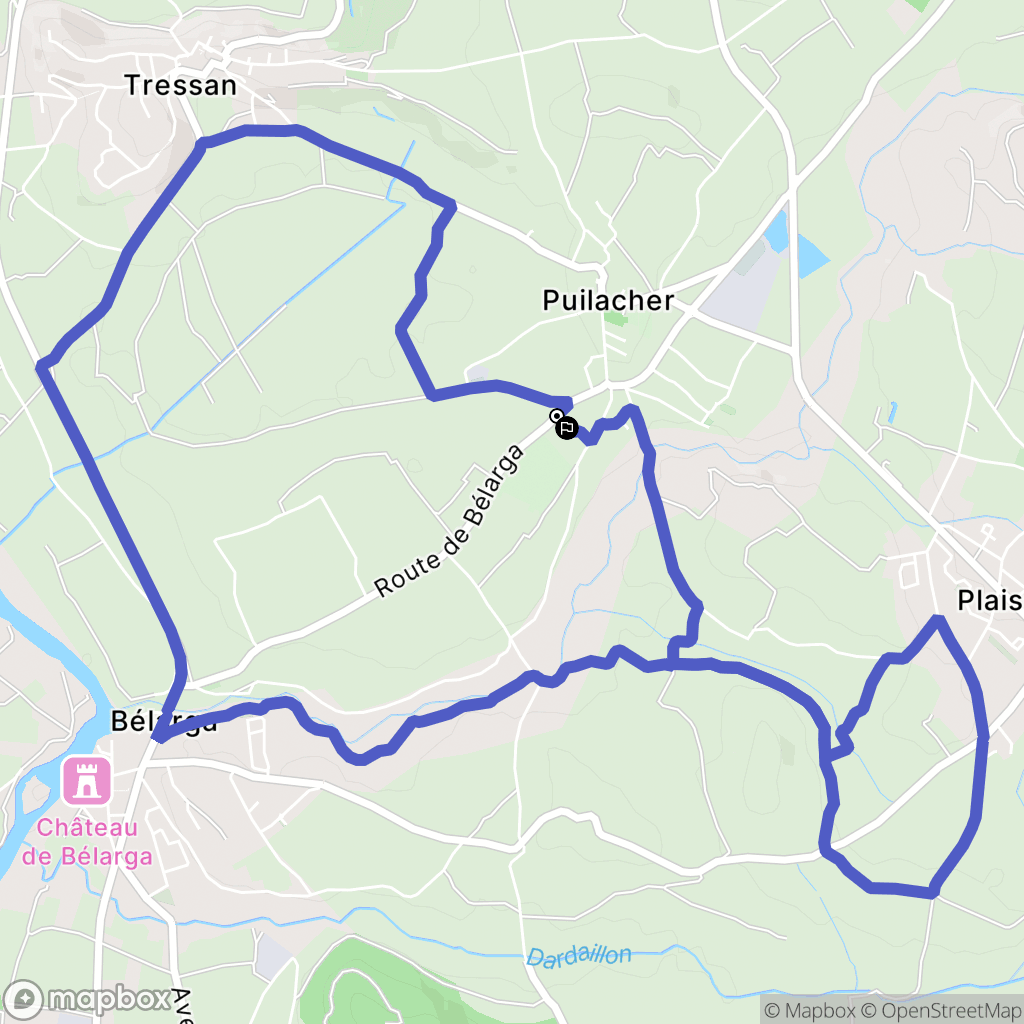 Puilacher : carte du parcours de randonnée - France