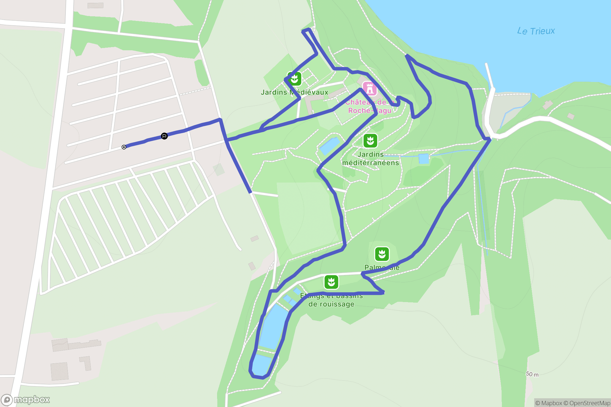 Ploëzal : carte du parcours de randonnée - France
