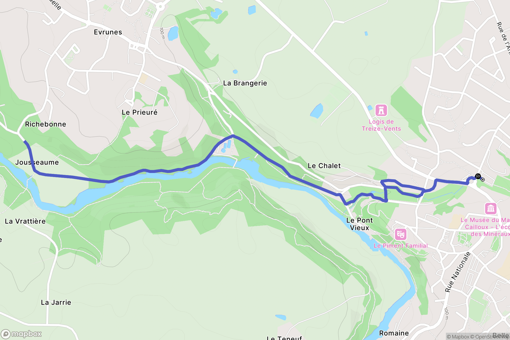 Mortagne-sur-Sèvre : carte du parcours de randonnée - France
