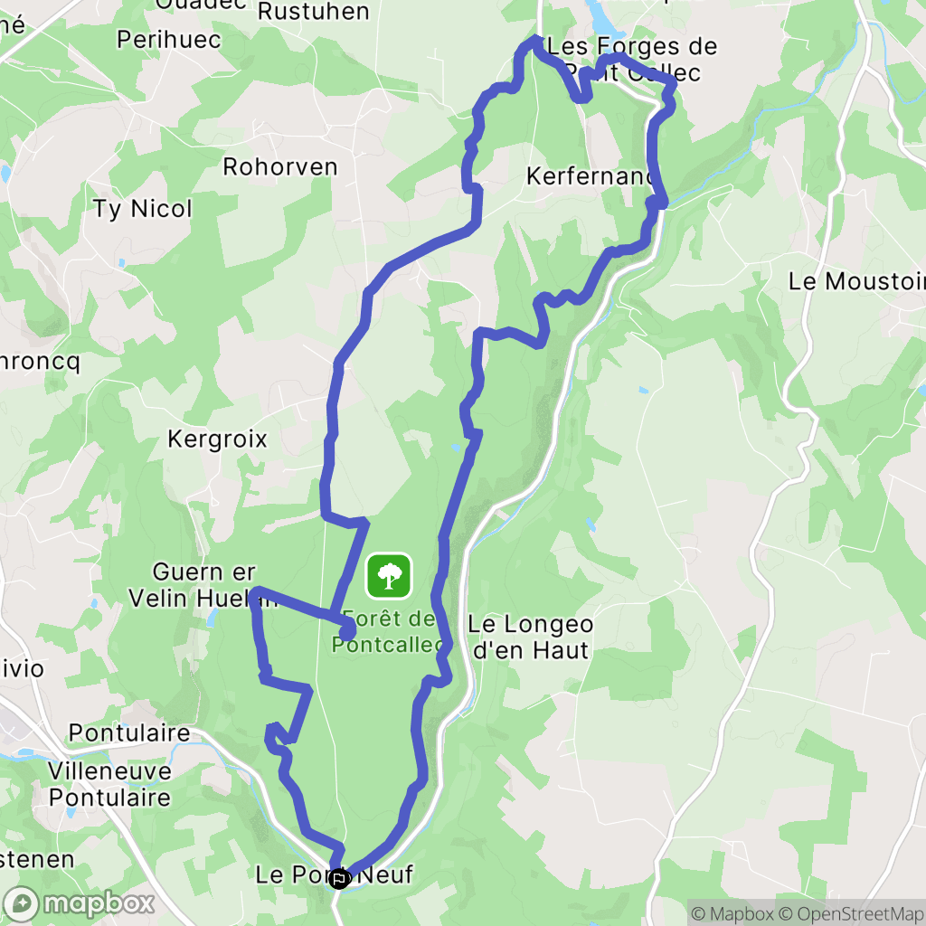 Berné : carte du parcours de randonnée - France
