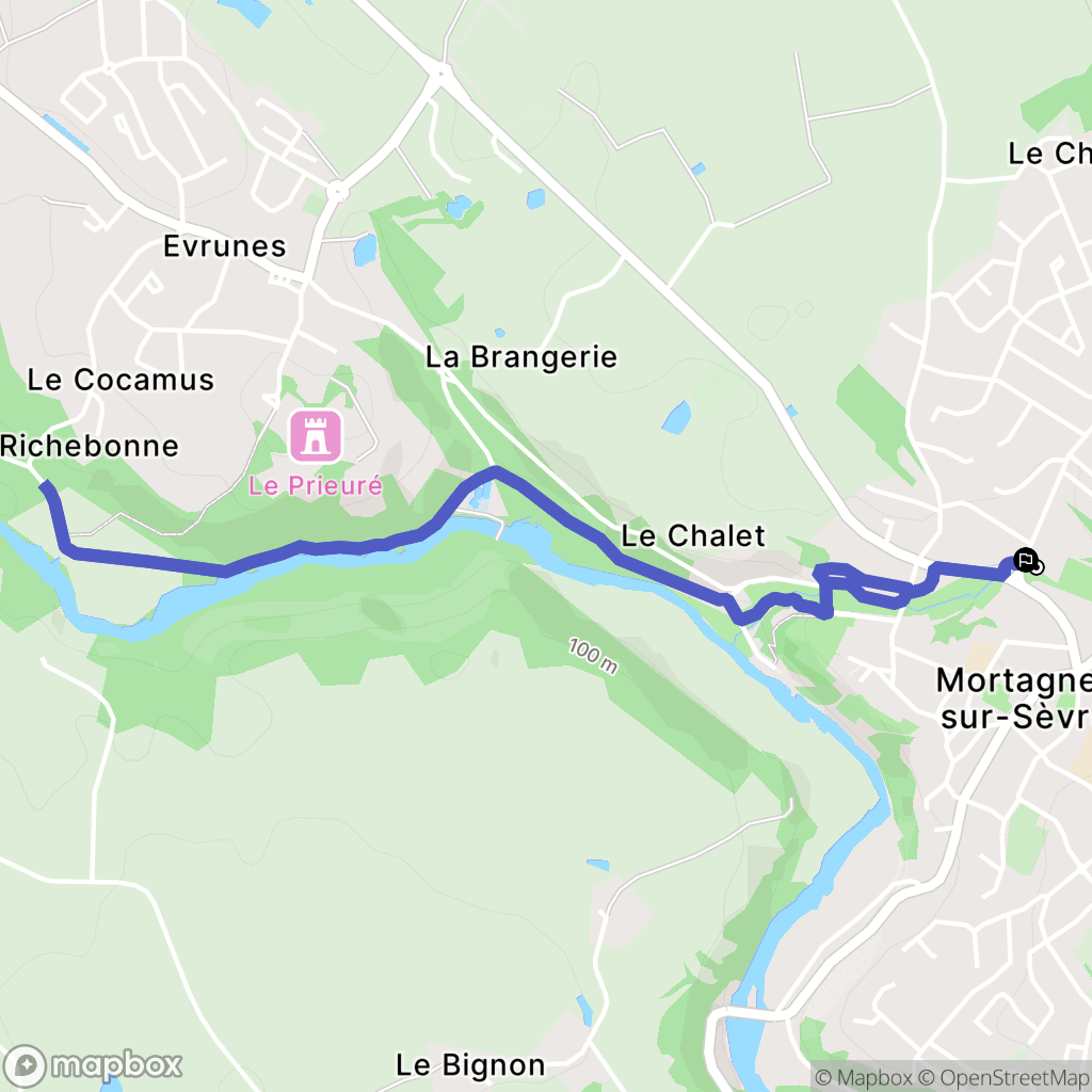 Mortagne-sur-Sèvre : carte du parcours de randonnée - France