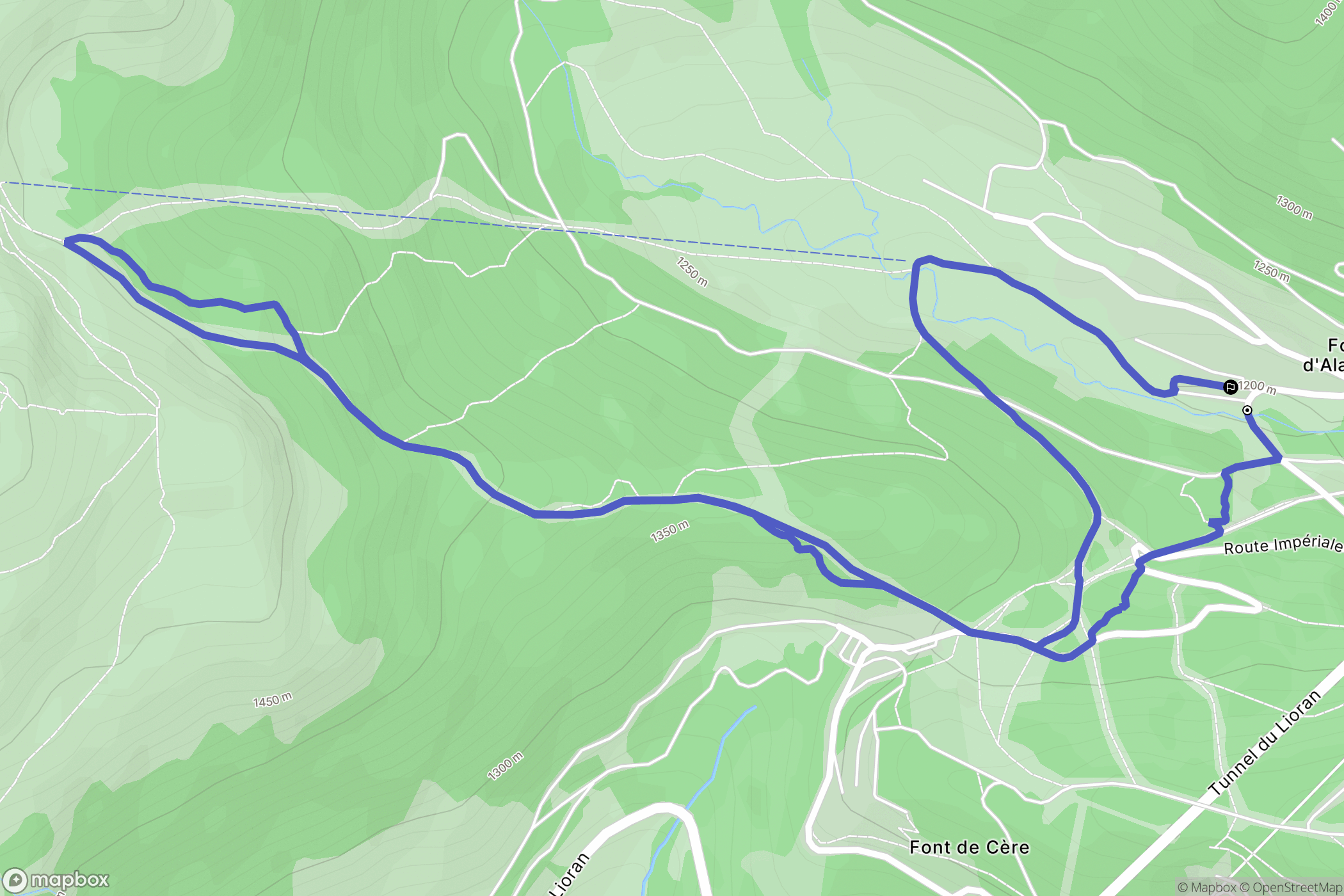 Laveissière : carte du parcours de randonnée - France
