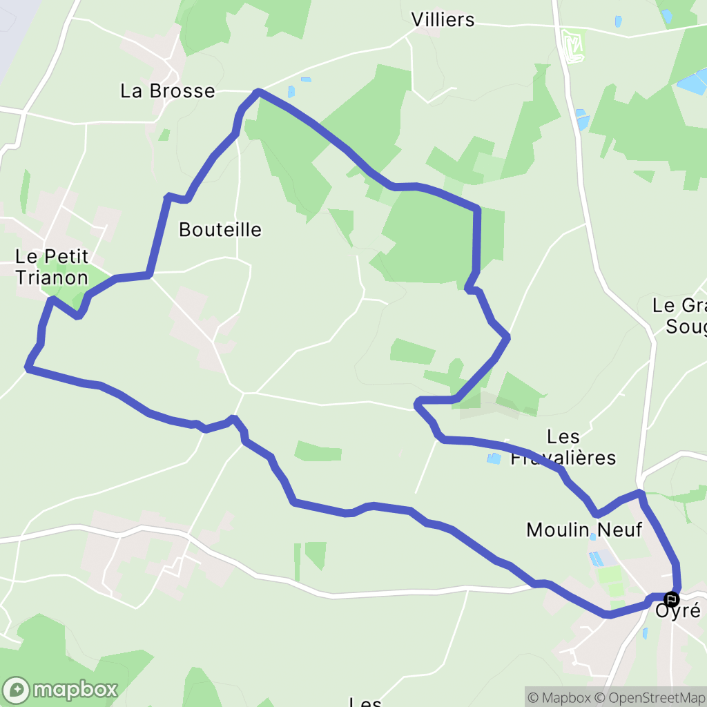 Oyré : carte du parcours de randonnée - France