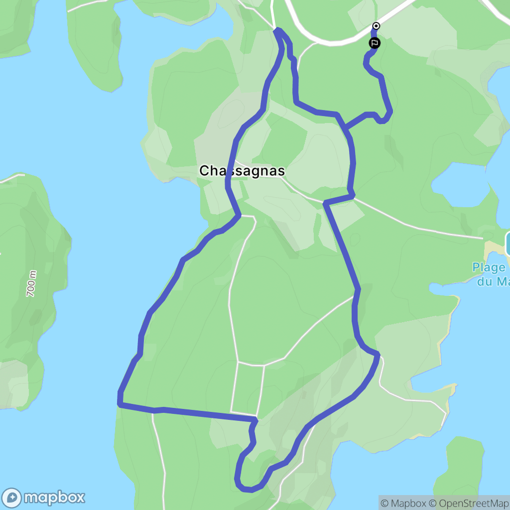 Royère-de-Vassivière : carte du parcours de randonnée - France