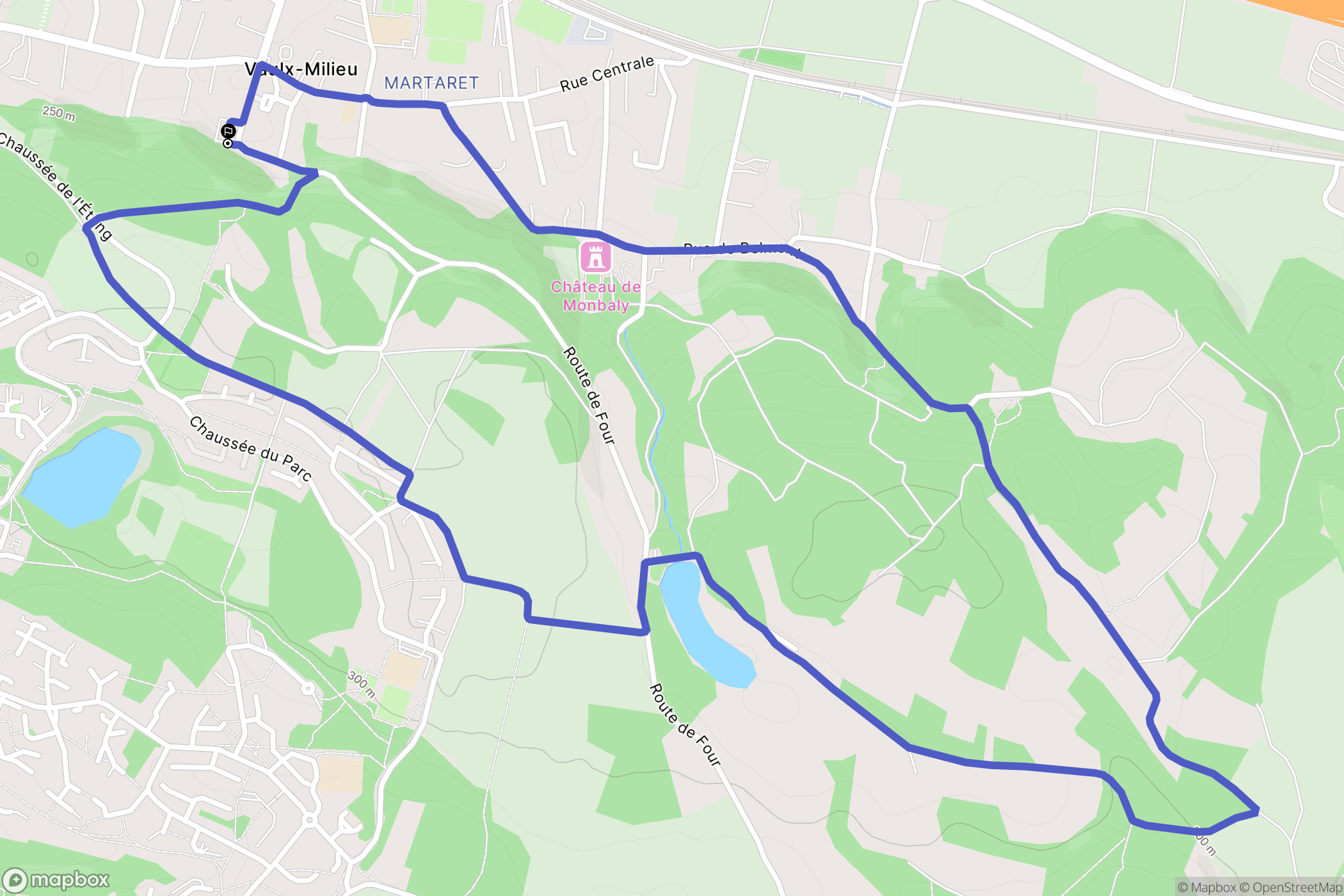 Vaulx-Milieu : carte du parcours de randonnée - France