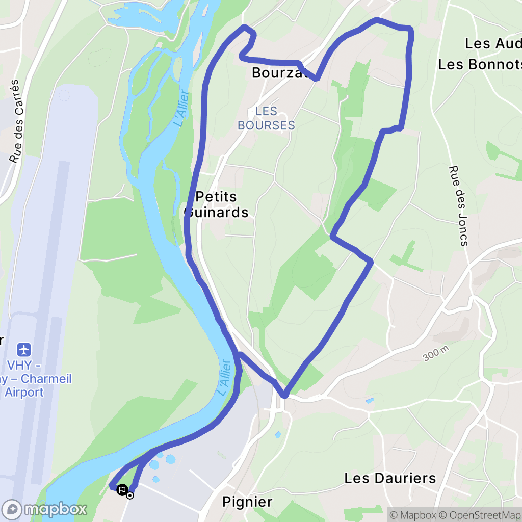 Creuzier-le-Vieux : carte du parcours de randonnée - France