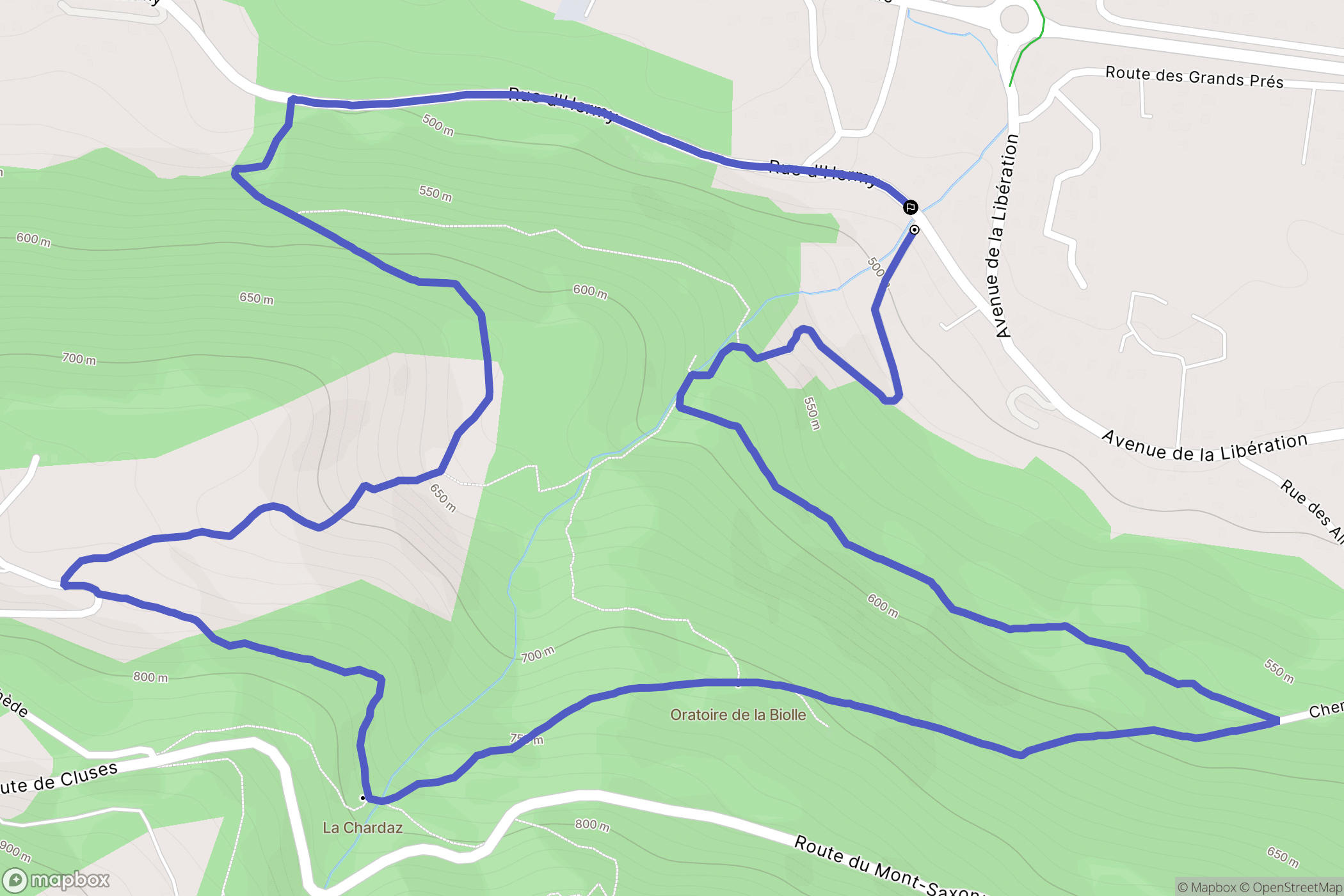 Marnaz : carte du parcours de randonnée - France
