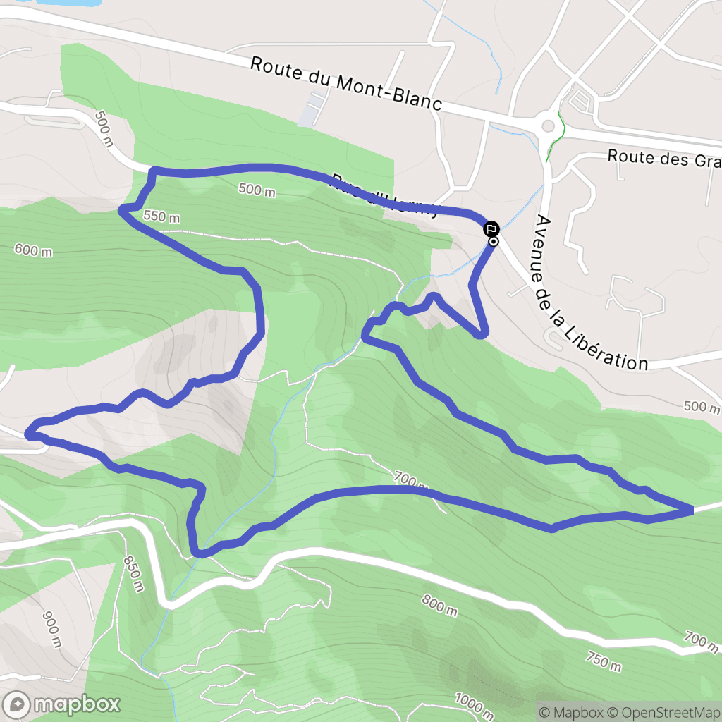 Marnaz : carte du parcours de randonnée - France
