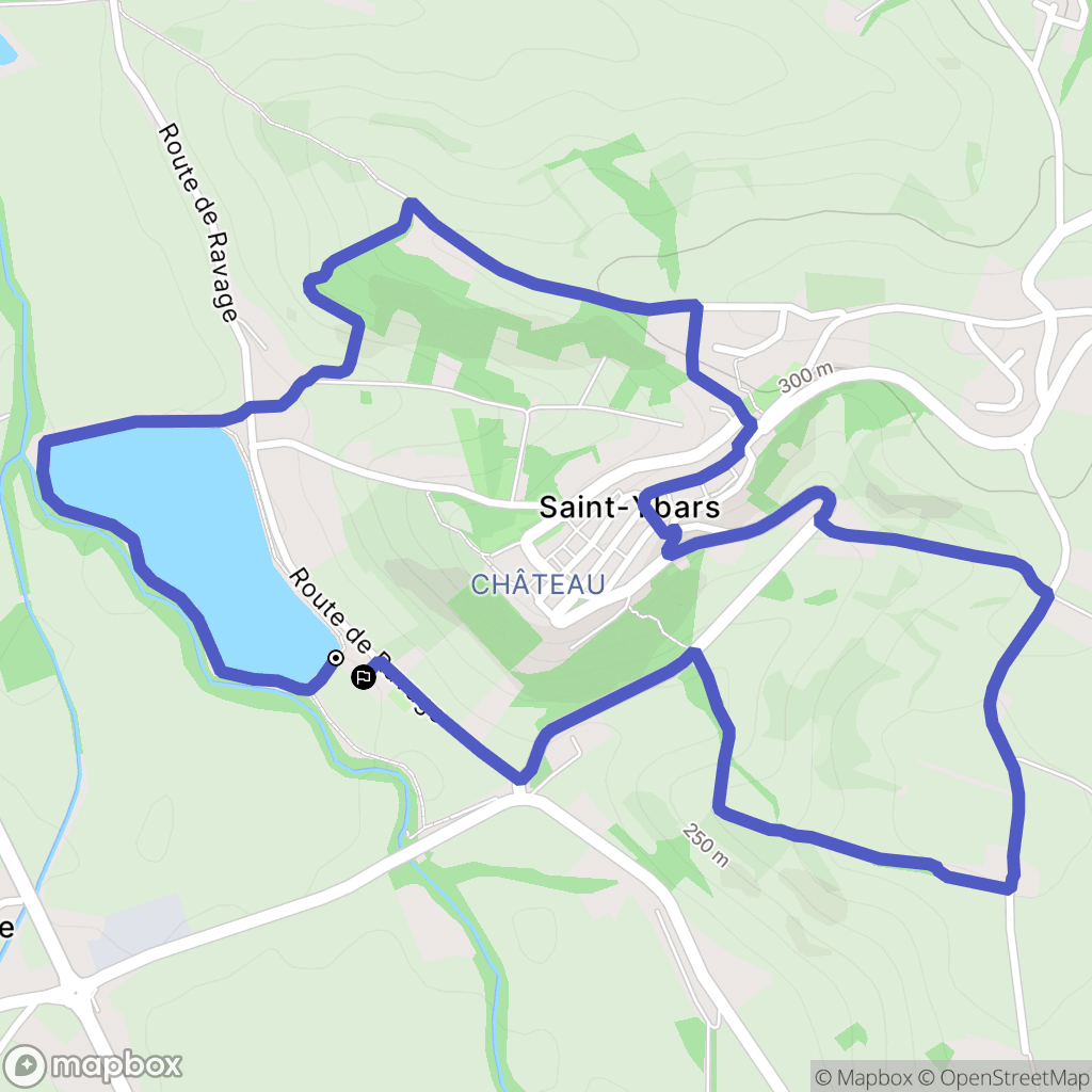 Saint-Ybars : carte du parcours de randonnée - France