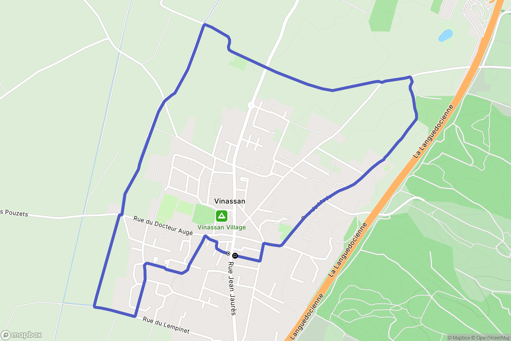 Vinassan : carte du parcours de randonnée - France