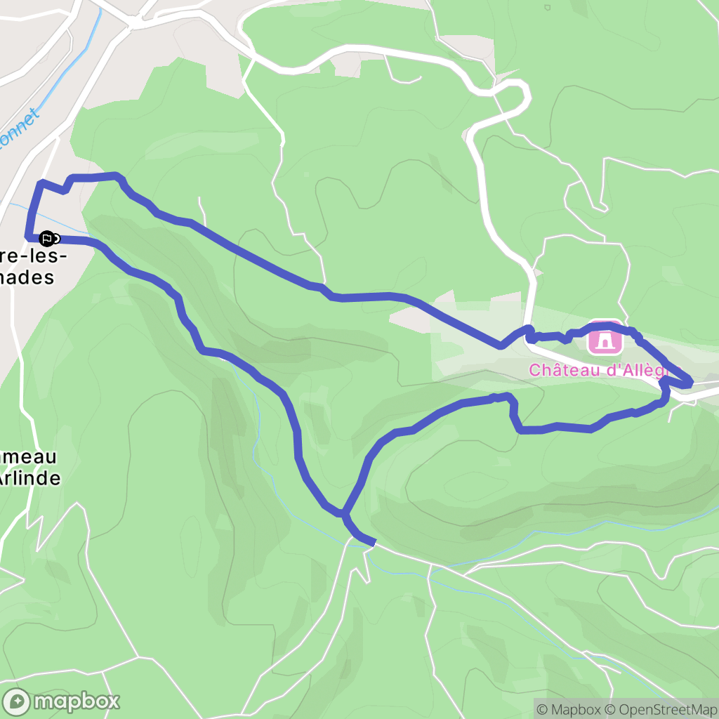 Allègre-les-Fumades : carte du parcours de randonnée - France