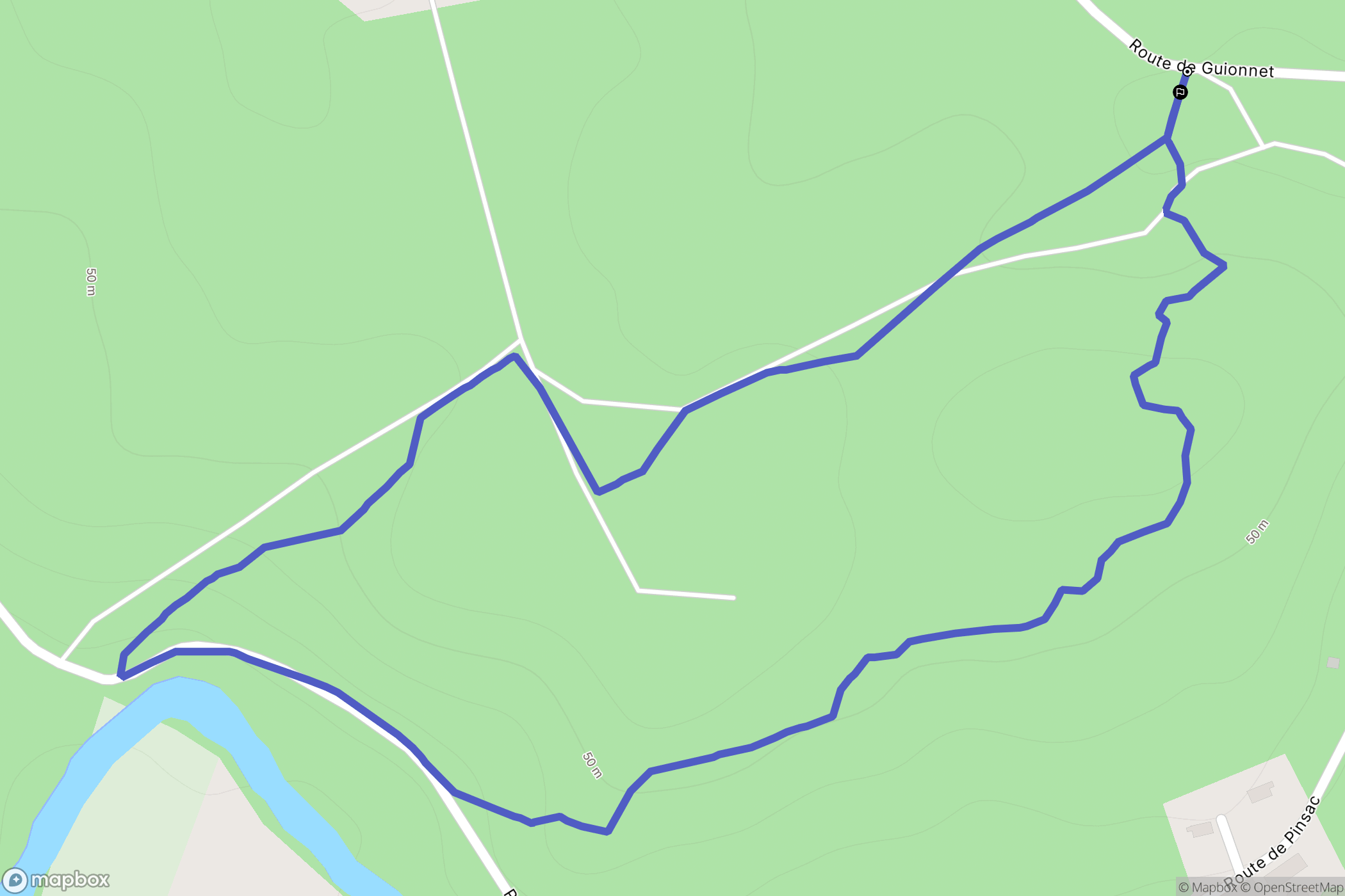 Chamadelle : carte du parcours de randonnée - France