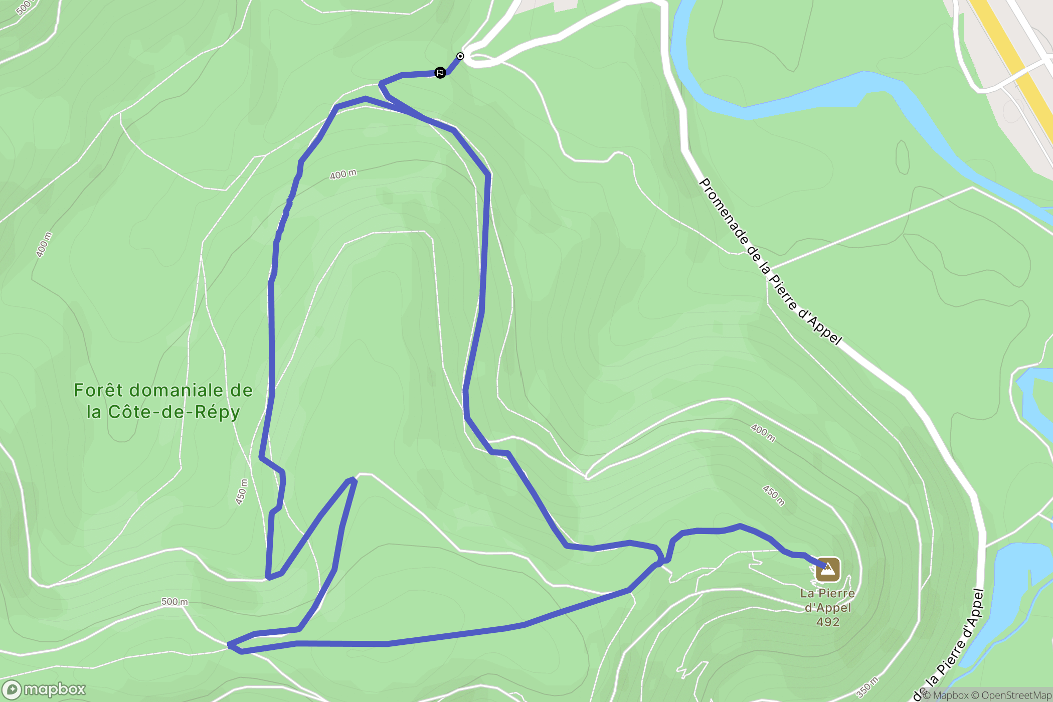 Étival-Clairefontaine : carte du parcours de randonnée - France