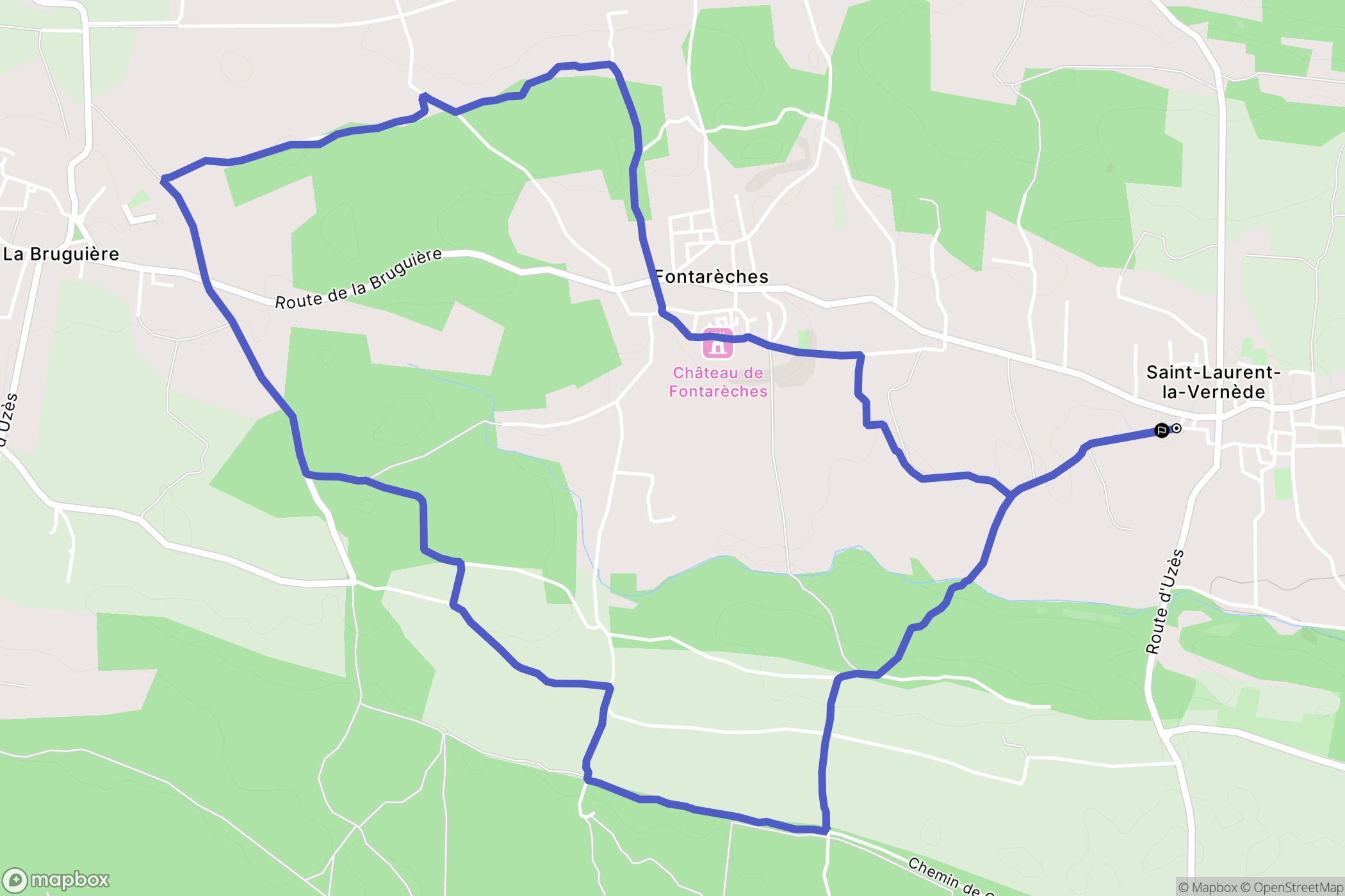 Saint-Laurent-la-Vernède : carte du parcours de randonnée - France