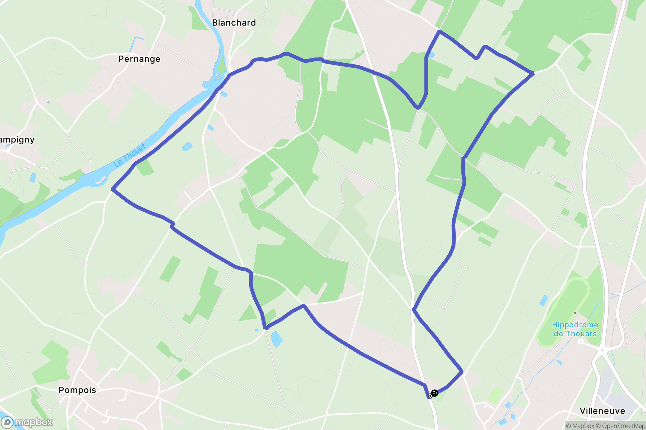 Sainte-Verge : carte du parcours de randonnée - France