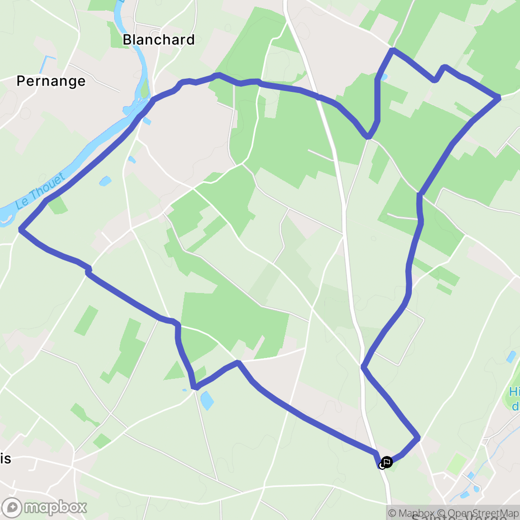 Sainte-Verge : carte du parcours de randonnée - France