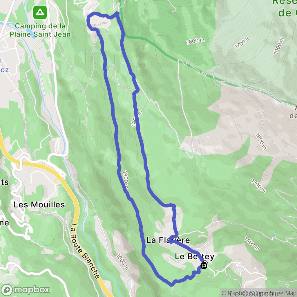 Les Houches : carte du parcours de randonnée - France