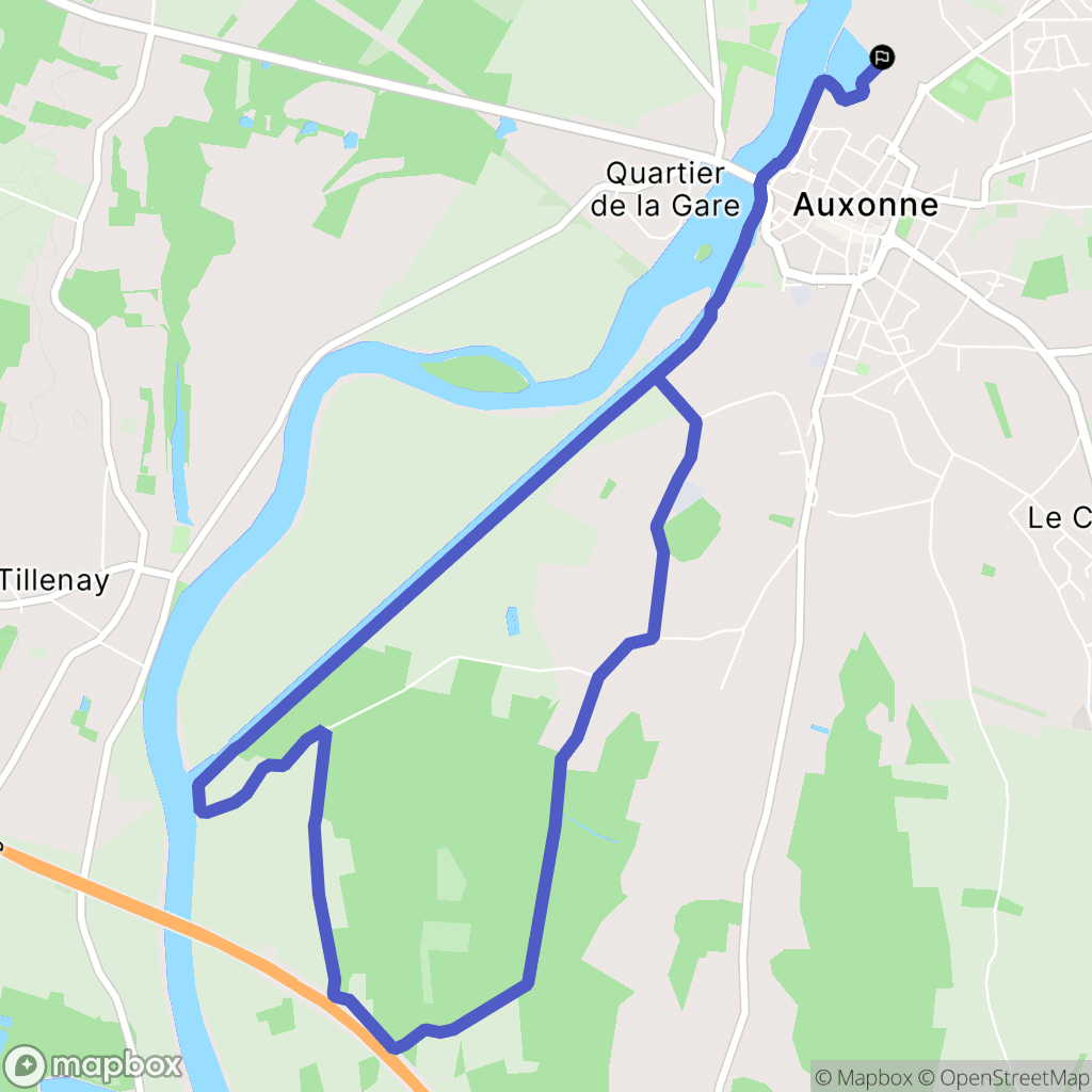 Auxonne : carte du parcours de randonnée - France