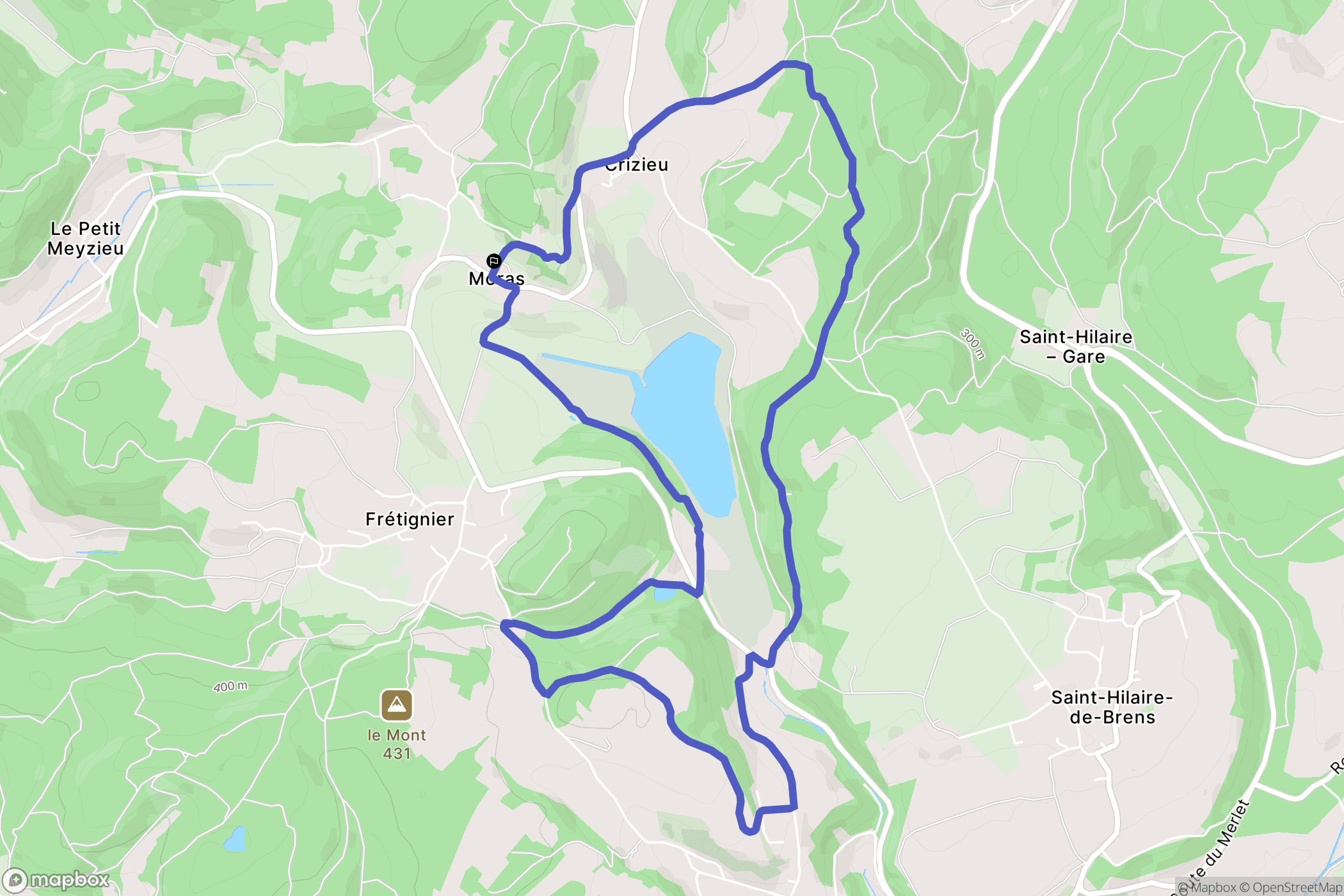Moras : carte du parcours de randonnée - France