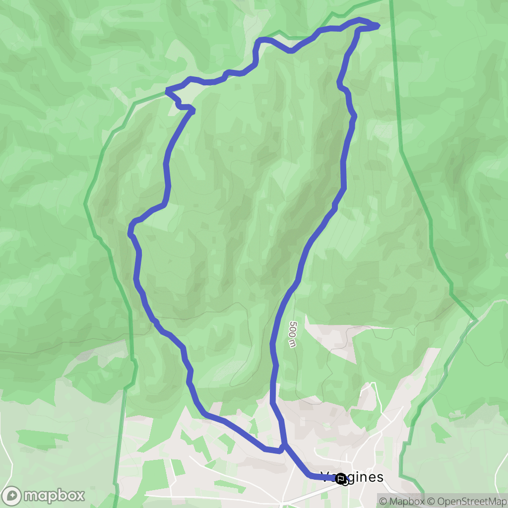 Vaugines : carte du parcours de randonnée - France