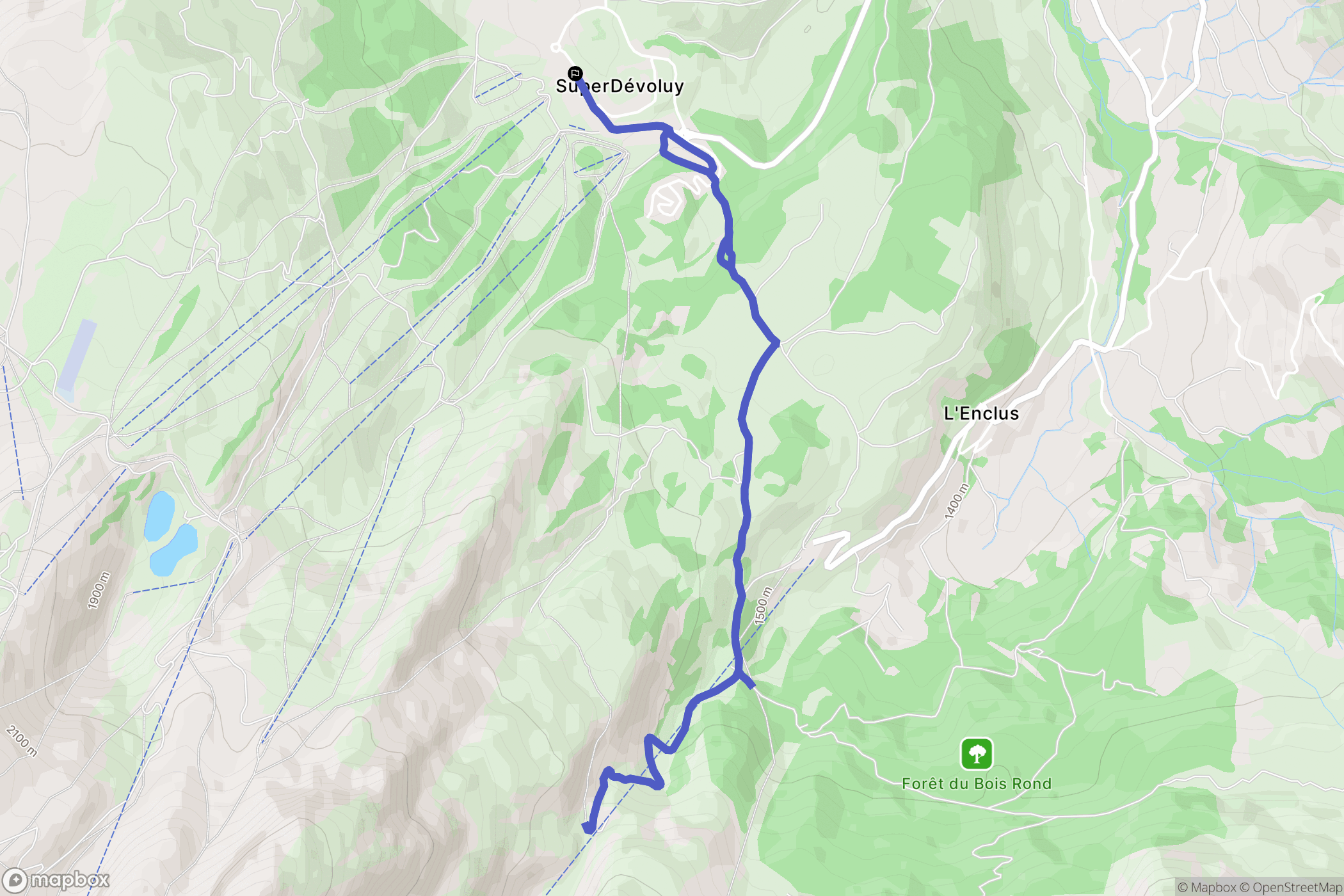 Le Dévoluy : carte du parcours de randonnée - France