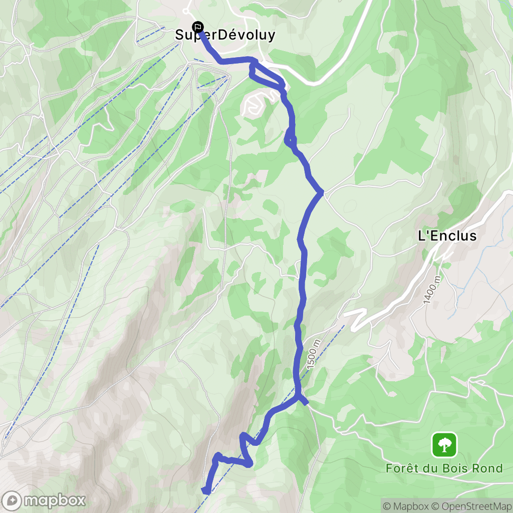 Le Dévoluy : carte du parcours de randonnée - France