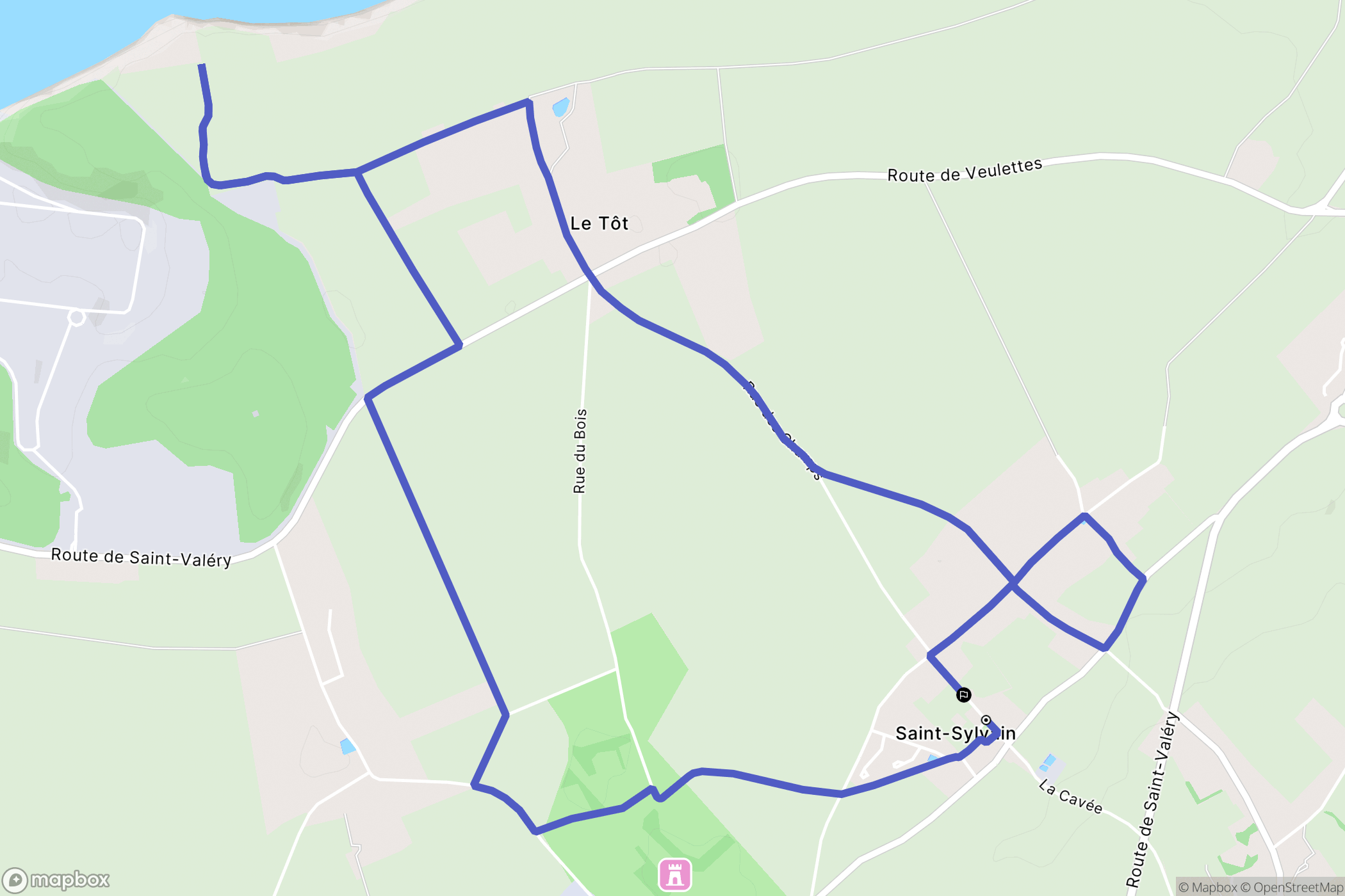 Saint-Sylvain : carte du parcours de randonnée - France