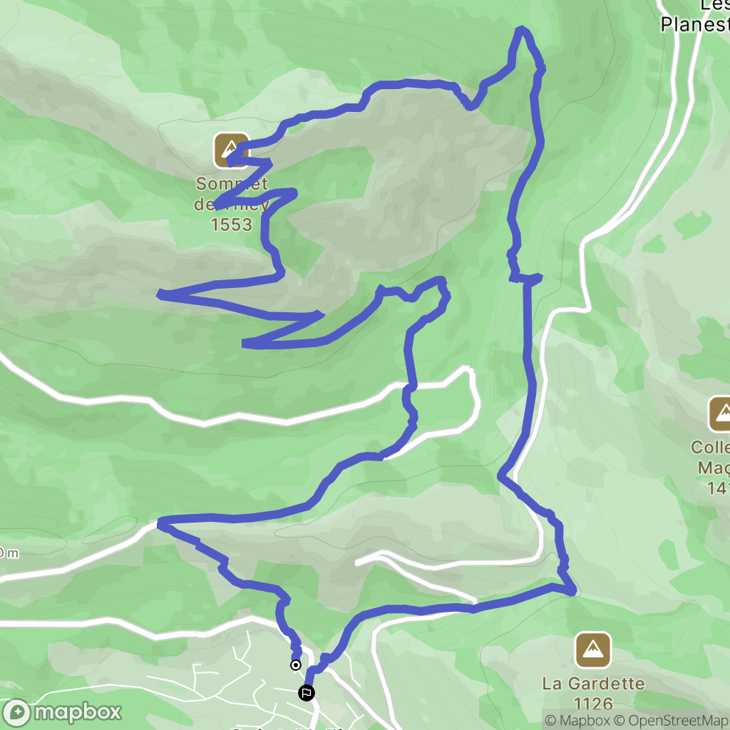 Saint-Vallier-de-Thiey : carte du parcours de randonnée - France