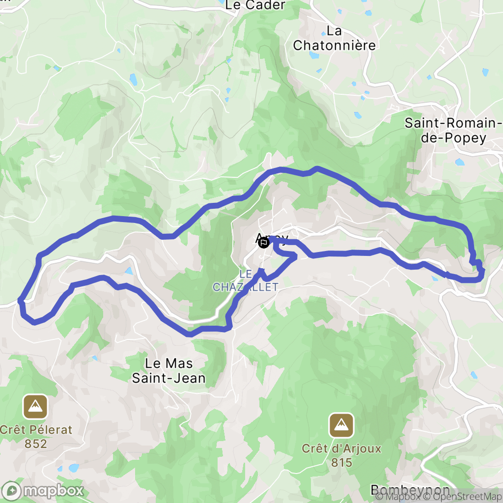 Ancy : carte du parcours de randonnée - France