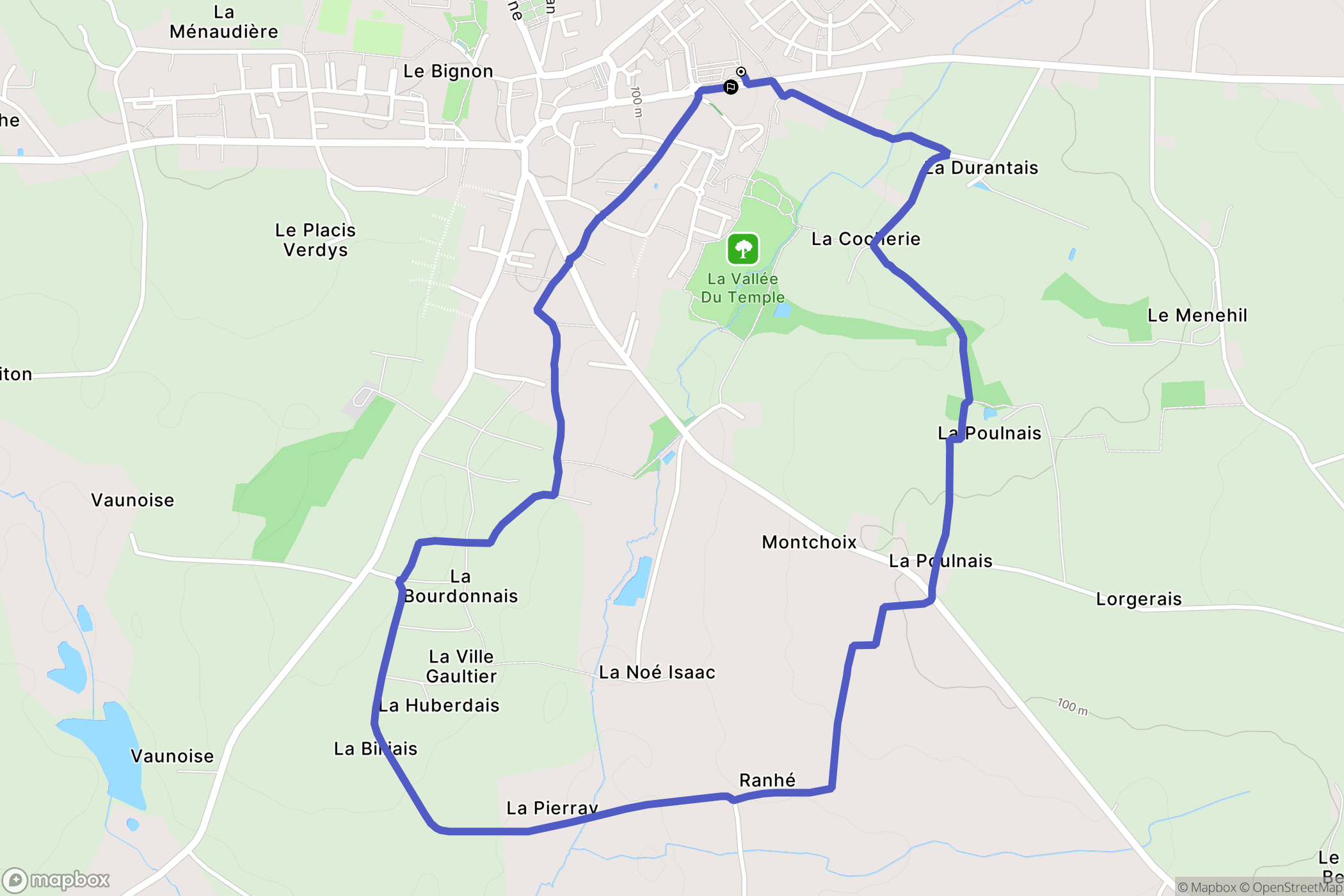 Romillé : carte du parcours de randonnée - France