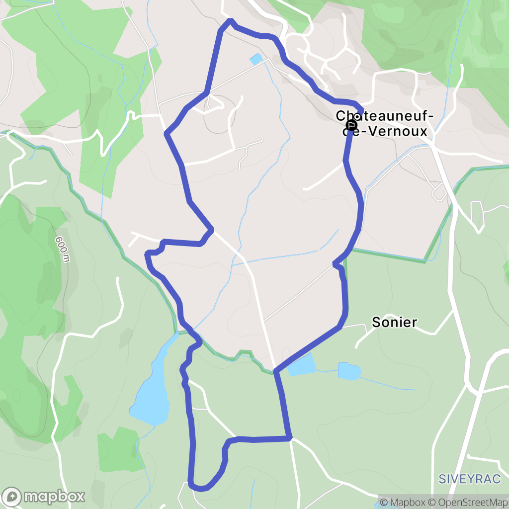 Châteauneuf-de-Vernoux : carte du parcours de randonnée - France