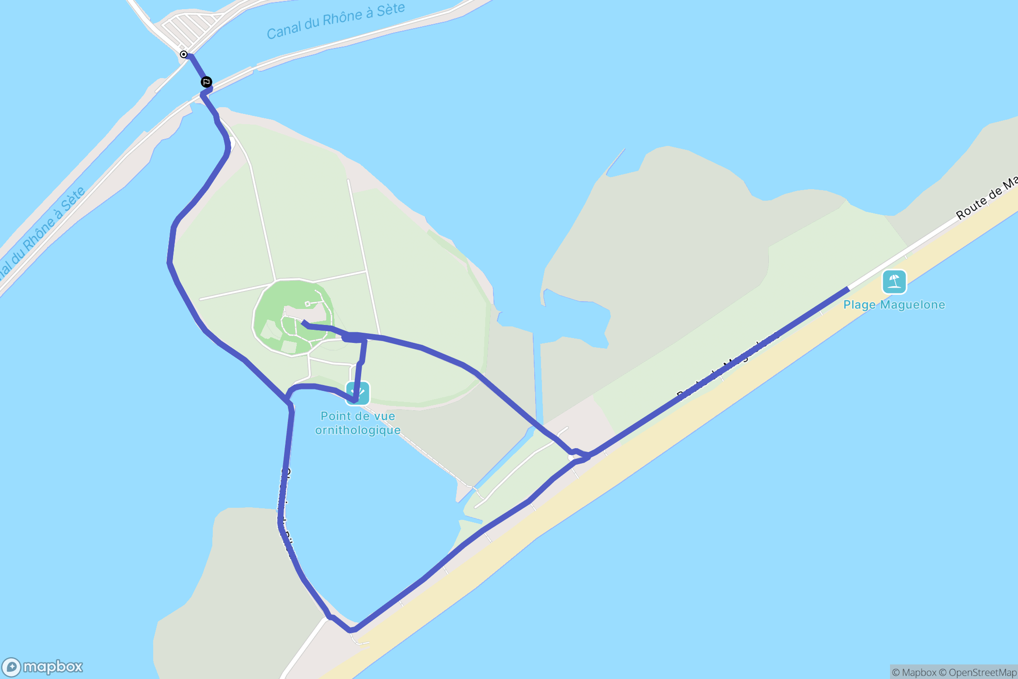Villeneuve-lès-Maguelone : carte du parcours de randonnée - France