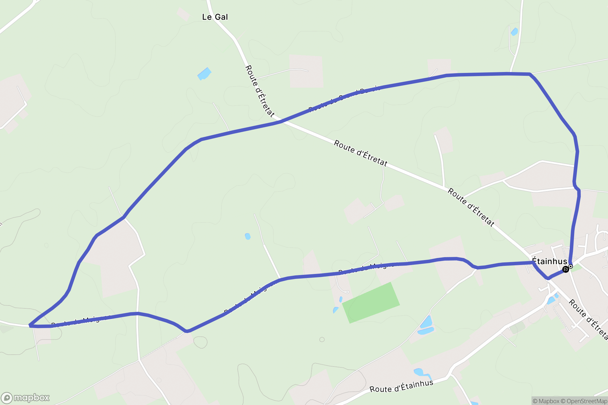 Étainhus : carte du parcours de randonnée - France