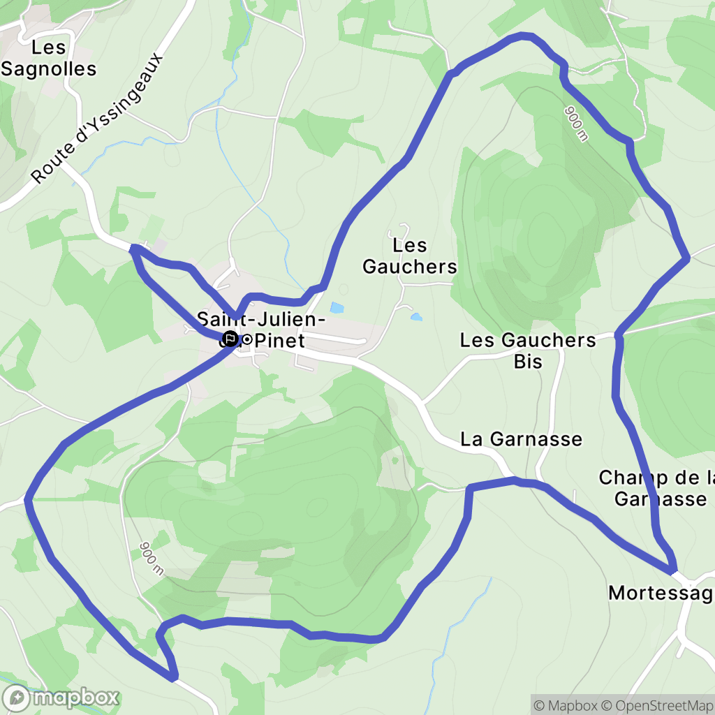 Saint-Julien-du-Pinet : carte du parcours de randonnée - France