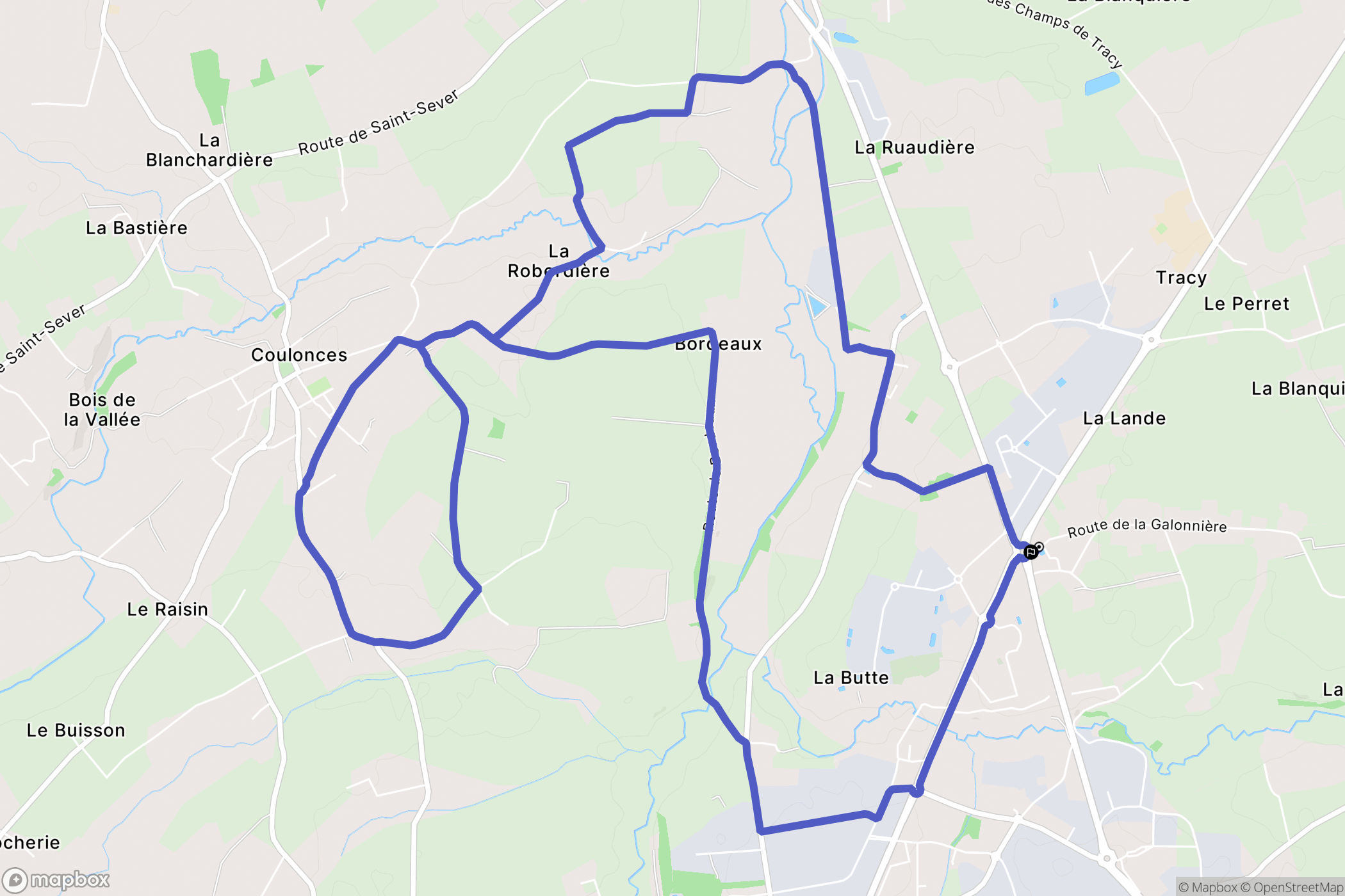 Vire-Normandie : carte du parcours de randonnée - France